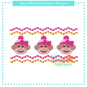 Sock Monkey Girl Faux Smock {Three Sizes}