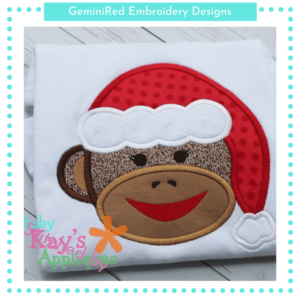 Sock Monkey Santa Boy and Girl {Four Sizes}