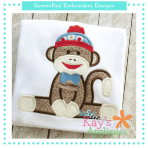 Sock Monkey Sitting Boy {Four Sizes}