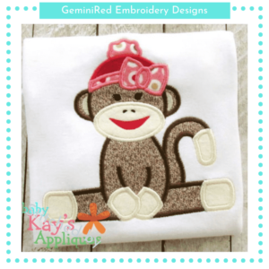 Sock Monkey Sitting Girl {Four Sizes}
