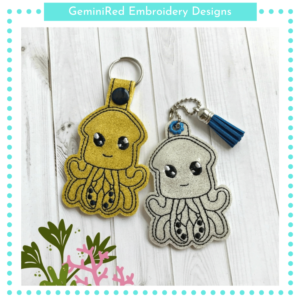 Squid Key Fob {Eyelet & Snap}