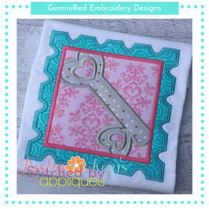 Stamp Frame Heart Key {Four Sizes}
