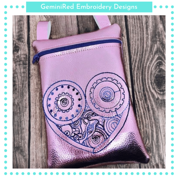 Steampunk Heart Zipper Bag {Three Sizes}
