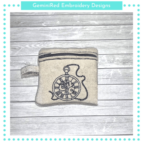Steampunk Watch Zipper Bag {Three Sizes} - Image 2