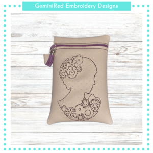 Steampunk Woman Silhouette Zipper Bag {Three Sizes}