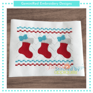 Stocking with Bow Faux Smock {Three Sizes}