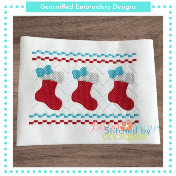 Stocking with Bow Faux Smock {Three Sizes}