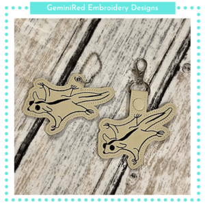 Sugar Glider Key Fob {Eyelet & Snap}