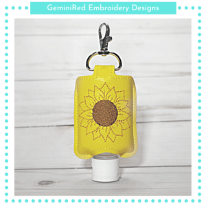 Sunflower Sanitizer Holder {Eyelet & Snap}