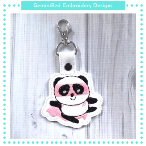 Super Panda Key Fob {Eyelet & Snap}