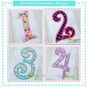 Swirly Appliqué Numbers {Four Sizes}