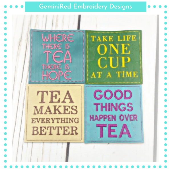 Tea Time Coaster Set {Four Designs} - Image 2