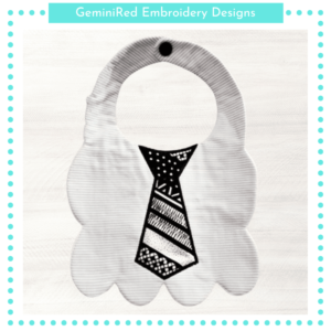 Tie Appliqué Bib {Two Sizes}