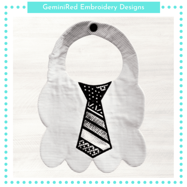 Tie Appliqué Bib {Two Sizes}