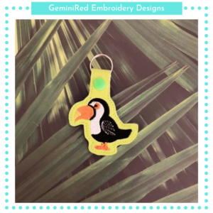 Toucan Bird Key Fob {Eyelet & Snap}