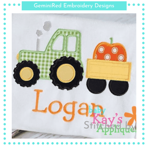 Tractor Pulling Pumpkin {Four Sizes} - Image 2