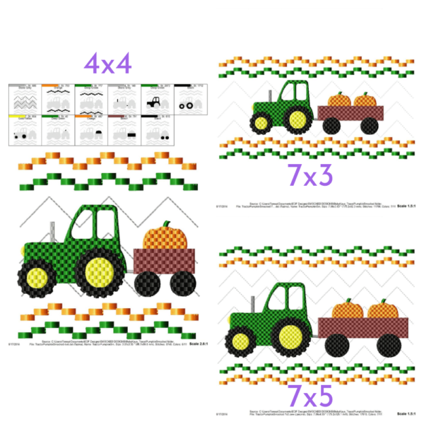 Tractor Pumpkins Faux Smock {Three Sizes} - Image 3