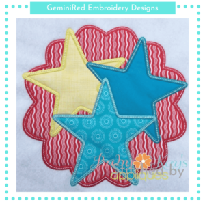Trio Star Scallop Patch {Four Sizes}