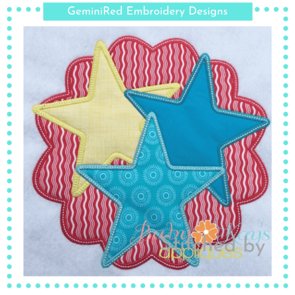 Trio Star Scallop Patch {Four Sizes}