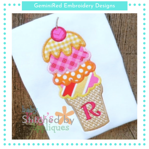 Triple Scoop Ice Cream Cone {Four Sizes}