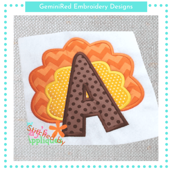 Turkey Appliqué Alpha {Four Sizes}