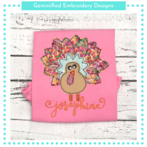 Turkey with Vintage Stitch {Four Sizes}