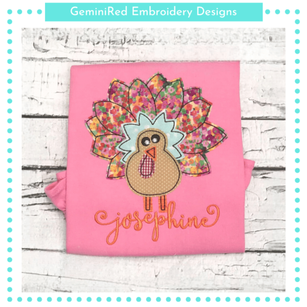 Turkey with Vintage Stitch {Four Sizes}