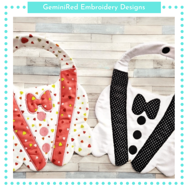 Tuxedo Appliqué Bib {Two Sizes} - Image 2