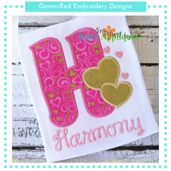 Valentine Alpha with Bean Stitch {Four Sizes} - Image 2