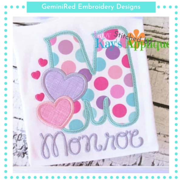 Valentine Alpha with Bean Stitch {Four Sizes} - Image 3