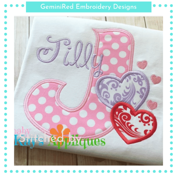 Valentine Alpha with Bean Stitch {Four Sizes}
