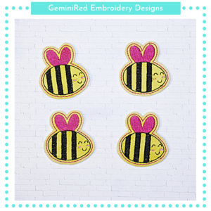 Valentine Bee Feltie {4x4}
