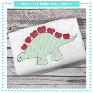Valentine Dinosaur Sketch {Four Sizes}