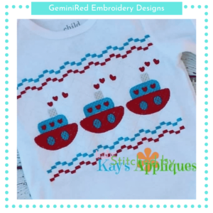 Valentine Ship Faux Smock {Three Sizes}