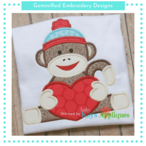 Valentine Sock Monkey Boy {Four Sizes}