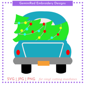 CUT FILE - Vintage Truck with Christmas Tree