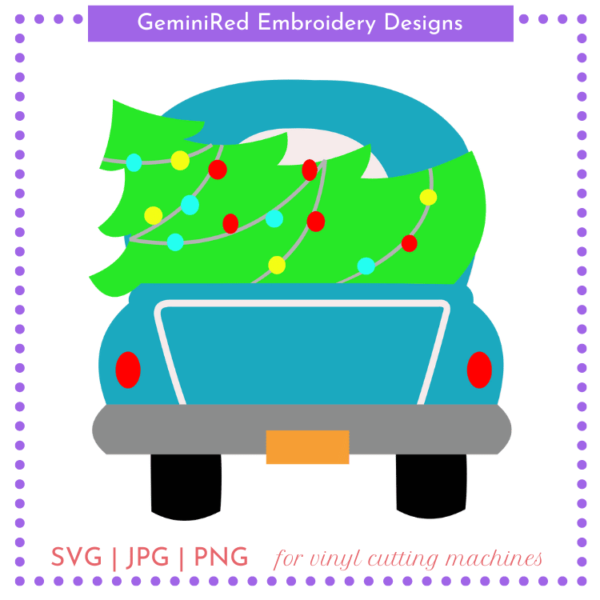 CUT FILE - Vintage Truck with Christmas Tree