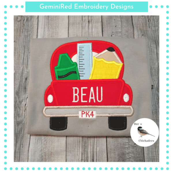 Vintage Truck with School Supplies {Four Sizes} - Image 2