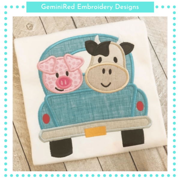 Vintage Truck with Farm Animals {Four Sizes}