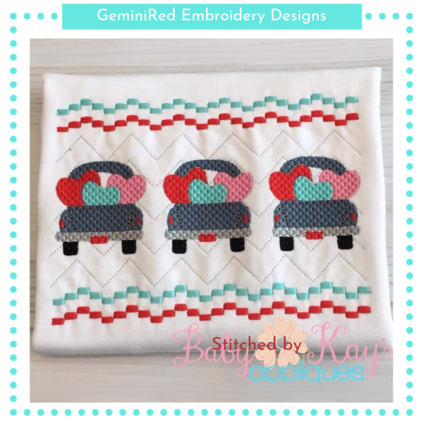 Vintage Truck with Hearts Faux Smock {Three Sizes}