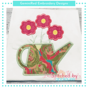 Watering Can with Flowers {Four Sizes}