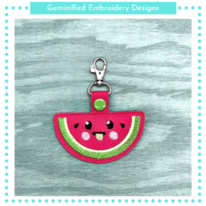 Watermelon Face Key Fob {Eyelet & Snap}