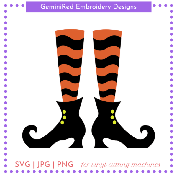 CUT FILE - Wavy Sock Witch Legs