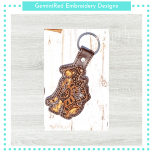 Wayang 1 Appliqué Key Fob {Eyelet & Snap}