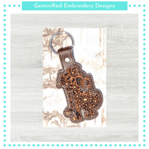 Wayang 2 Appliqué Key Fob {Eyelet & Snap}