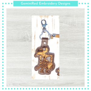 Wayang 3 Appliqué Key Fob {Eyelet & Snap}