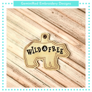 Wild & Free Bear Key Fob {Eyelet & Snap}