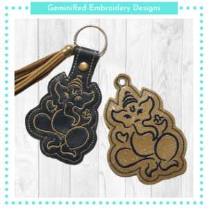 Zen Elephant Key Fob {Eyelet & Snap}
