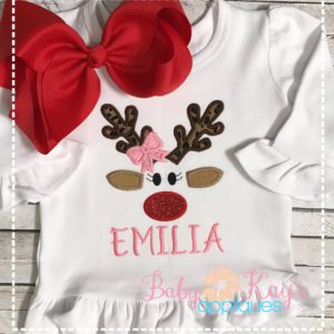 Reindeer Girl Face {Four Sizes}