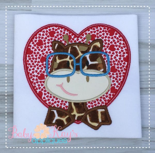 Giraffe in Heart Frame {Four Sizes}